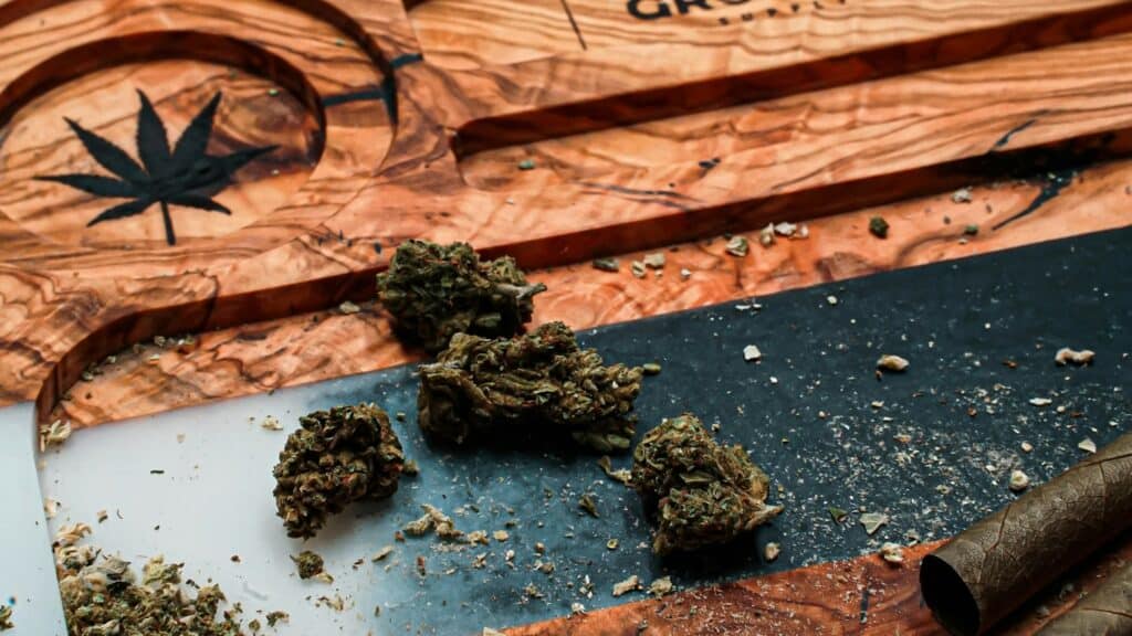 Highvendor Double Chocolate strain cannabis buds for review.